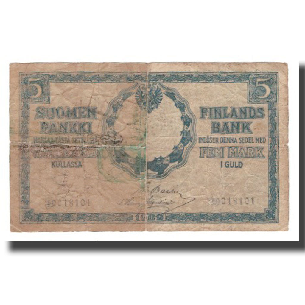 Billete, 5 Markkaa, 1909, Finlandia, KM:9b, RC
