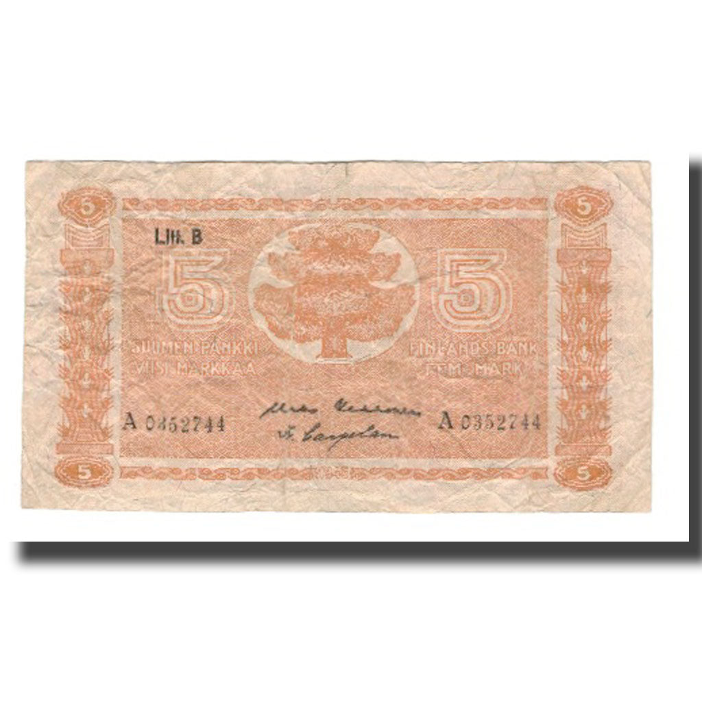 Biljet, Finland, 5 Markkaa, 1945 (1946), KM:84, TTB