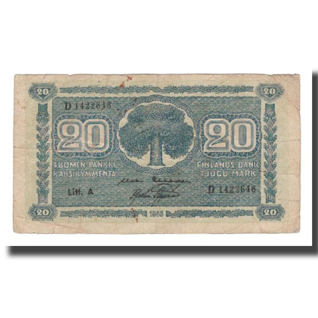 Banknote, Finland, 20 Markkaa, 1945, KM:78a, F(12-15)
