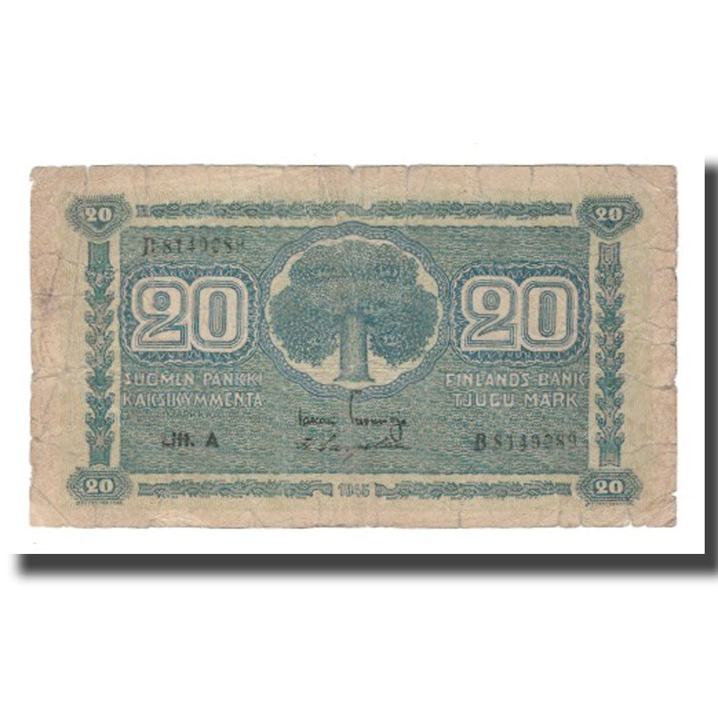 Banknote, Finland, 20 Markkaa, 1945, KM:78a, F(12-15)