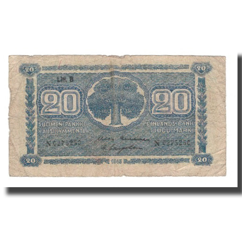 Banconote, Finlandia, 20 Markkaa, 1945 (1948), KM:86, B