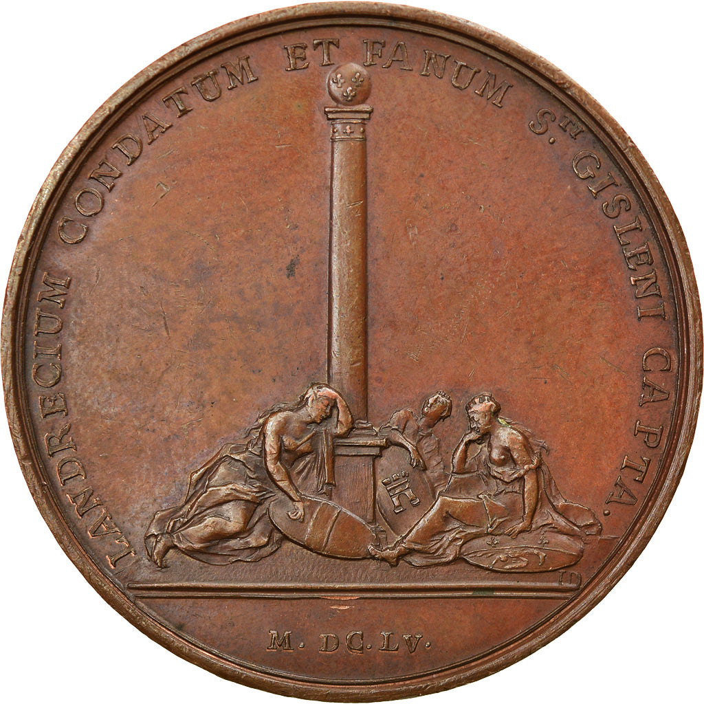 Frankreich, Medaille, Louis XIV, Prise de Landrecies, Condé et Saint-Ghislain