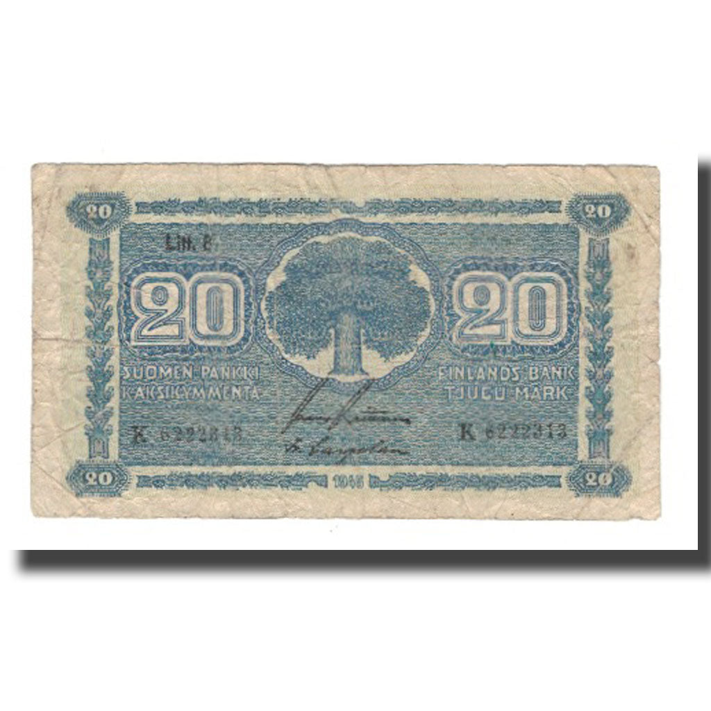 Banknote, Finland, 20 Markkaa, 1945 (1948), KM:86, F(12-15)