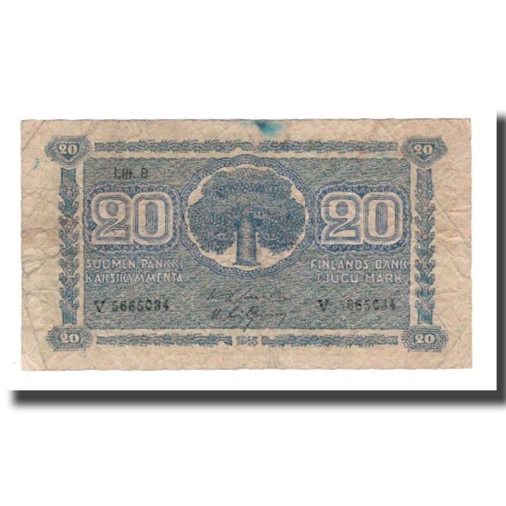 Banknote, Finland, 20 Markkaa, 1945 (1948), KM:86, F(12-15)
