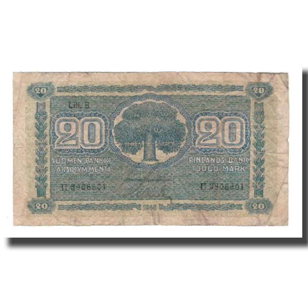 Banknote, Finland, 20 Markkaa, 1945 (1948), KM:86, F(12-15)