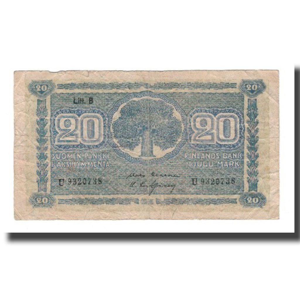 Banknote, Finland, 20 Markkaa, 1945 (1948), KM:86, VF(30-35)