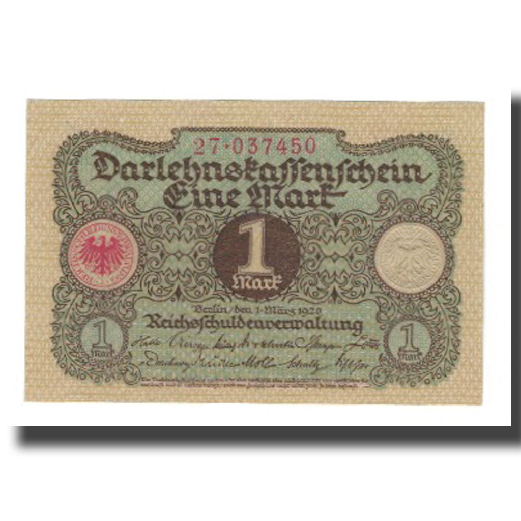 Biljet, Duitsland, 1 Mark, 1920, 1920-03-01, KM:58, NIEUW