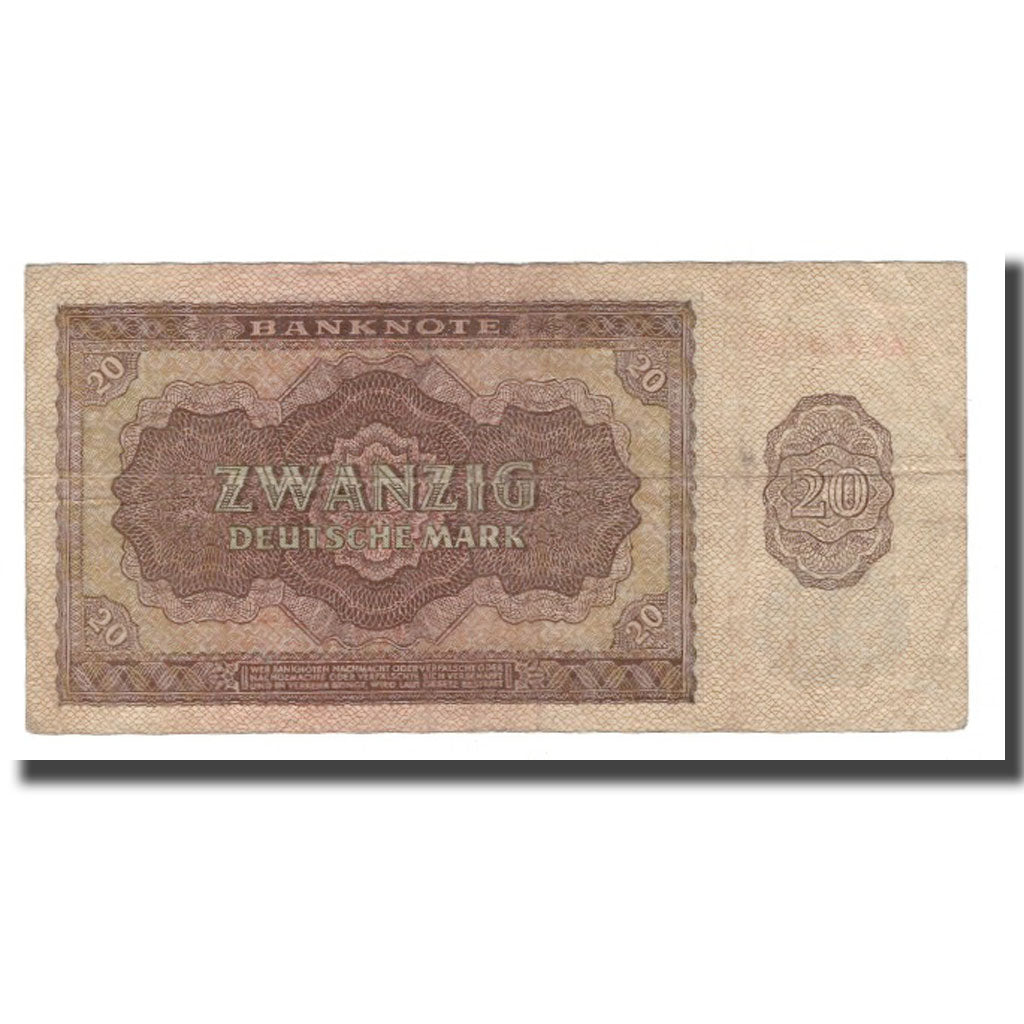 Biljet, Duitse Democratische Republiek, 20 Deutsche Mark, 1948, KM:13a, TB