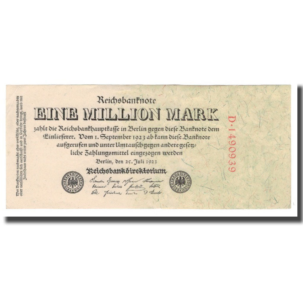 Nota, Alemanha, 1 Million Mark, 1923, 1923-07-25, KM:94, AU(55-58)