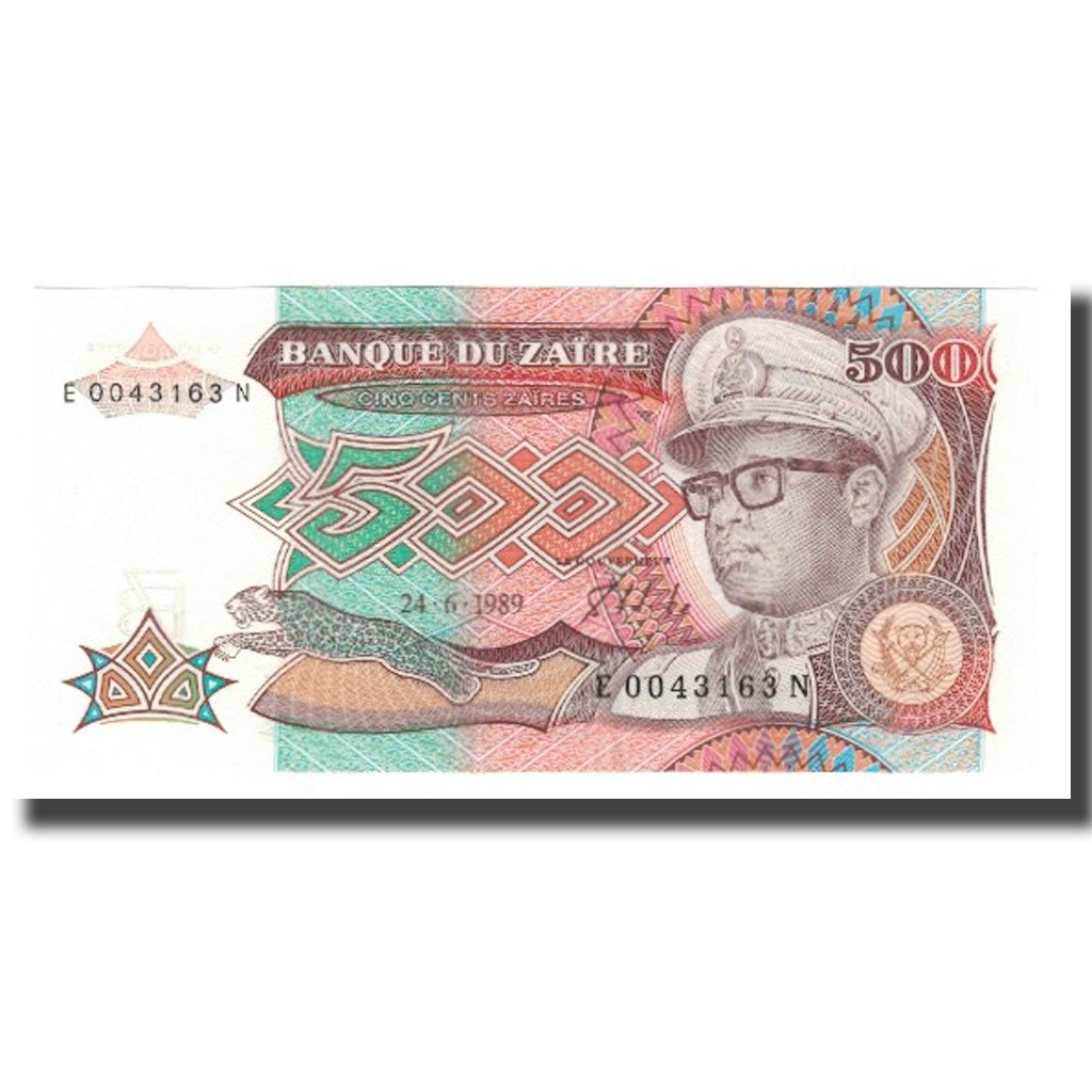 Banconote, Zaire, 500 Zaïres, 1989, 1989-06-24, KM:34a, FDS