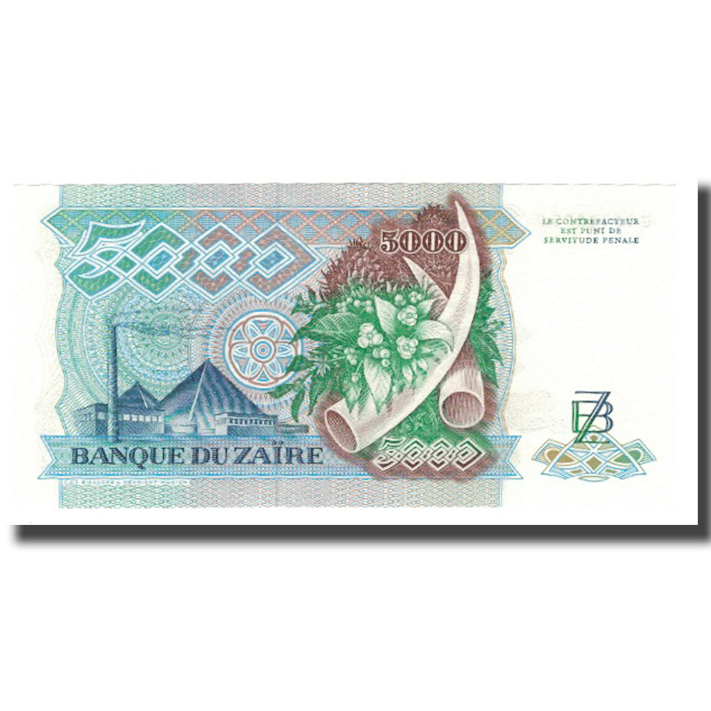 Banconote, Zaire, 5000 Zaïres, 1988, 1988-05-20, KM:37b, FDS