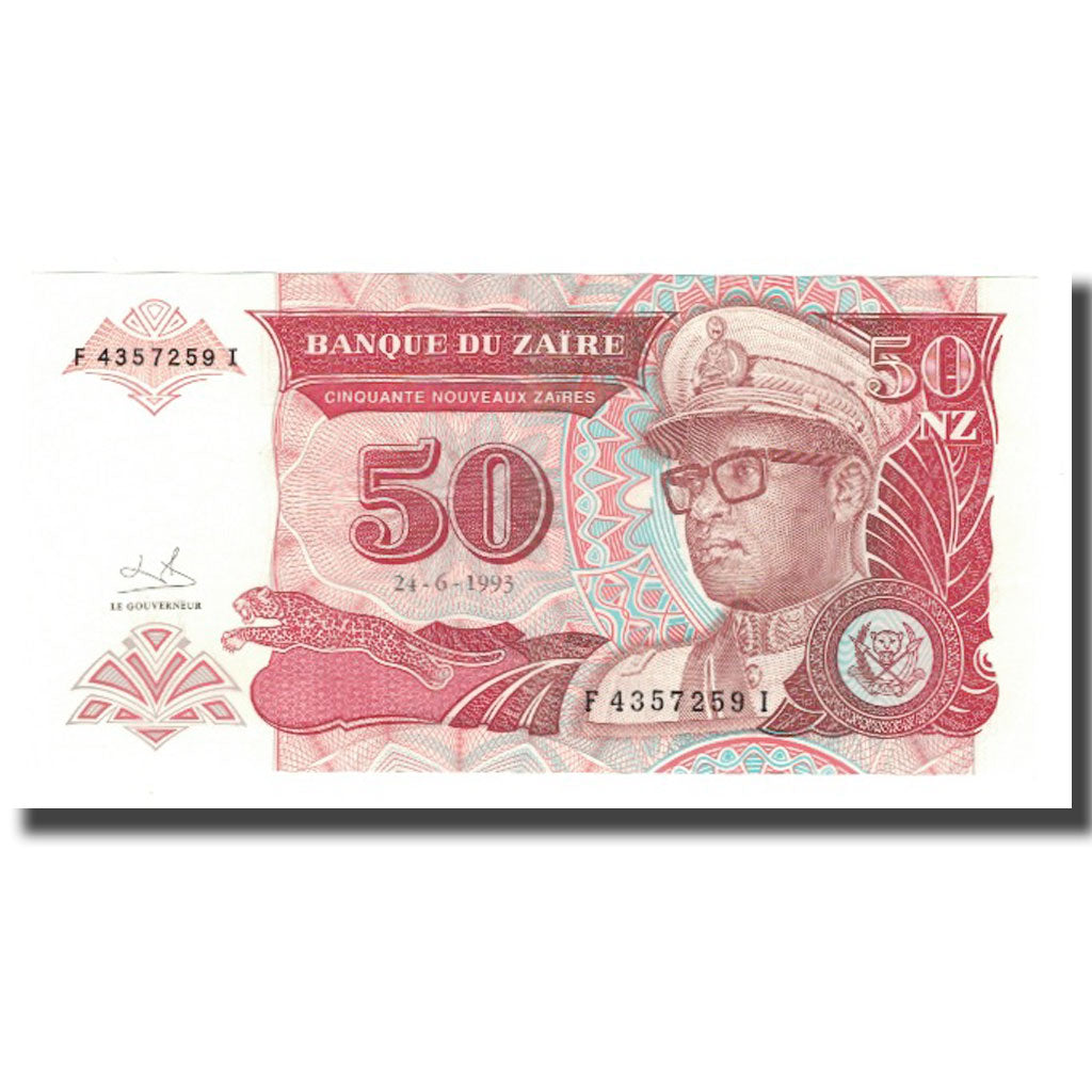 Banconote, Zaire, 50 Nouveaux Zaïres, 1993, 1993-06-24, KM:57, FDS