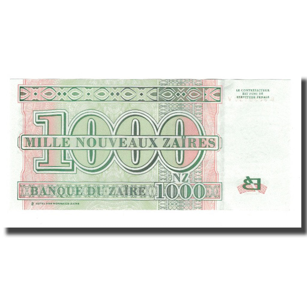 Banconote, Zaire, 1000 Nouveaux Zaïres, 1995, 1995-01-30, KM:67, FDS