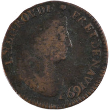 Francia, Louis XIV, Liard de France au buste âgé, troisième type, Liard, 1...