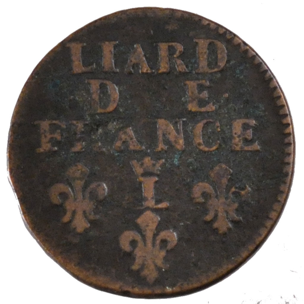 Francia, Louis XIV, Liard de France au buste âgé, troisième type, Liard, 1...
