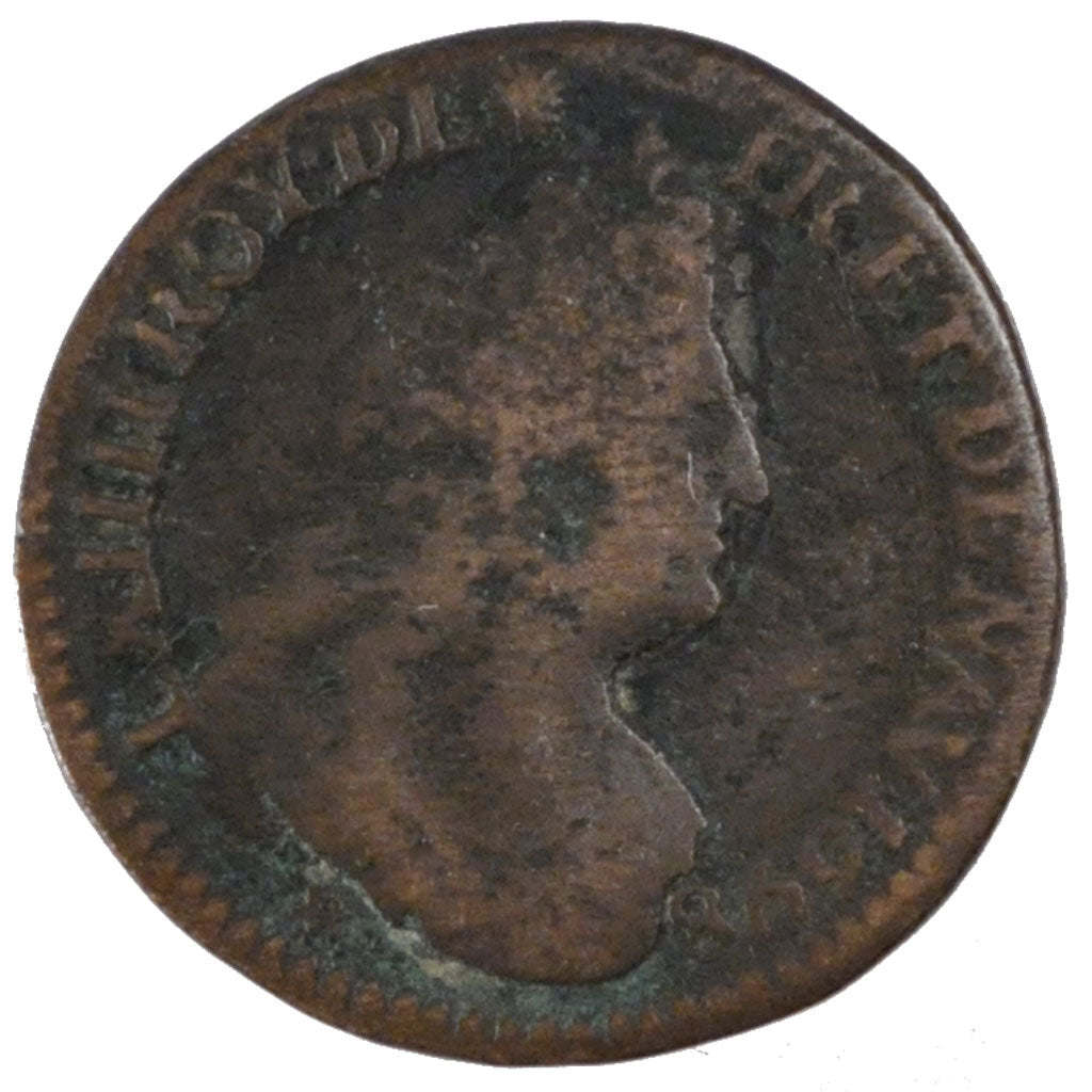 FRANCE, Liard de France au buste âgé, troisième type, Liard, 1698, Dijon, KM #28