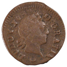 Coin, France, Louis XV, Liard à la vieille tête, Liard, 1774, Metz, VF(20-25)