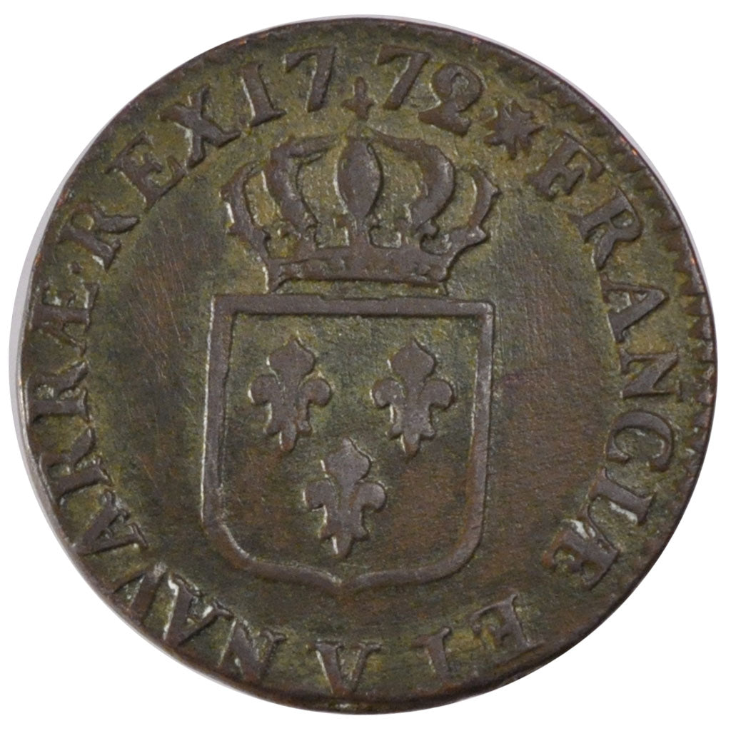 FRANCE, Sol à la vieille tête, Sol, 1772, Troyes, KM #545.11, EF(40-45), Copper,