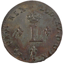 FRANCE, Double sol (2 sous) en billon, 2 Sols, 1759, Paris, KM #500.1,...