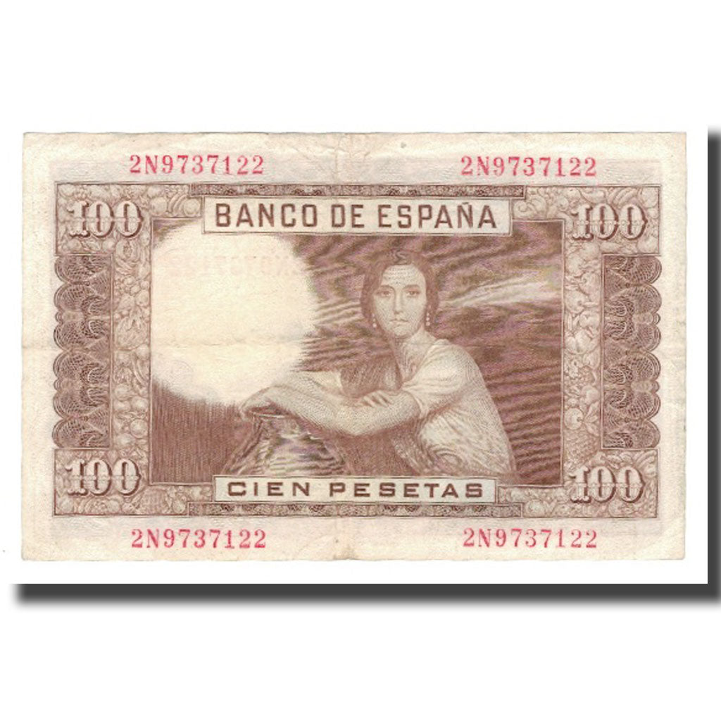 Banknote, Spain, 100 Pesetas, 1953 (1955), 1953-04-07, KM:145a, EF(40-45)