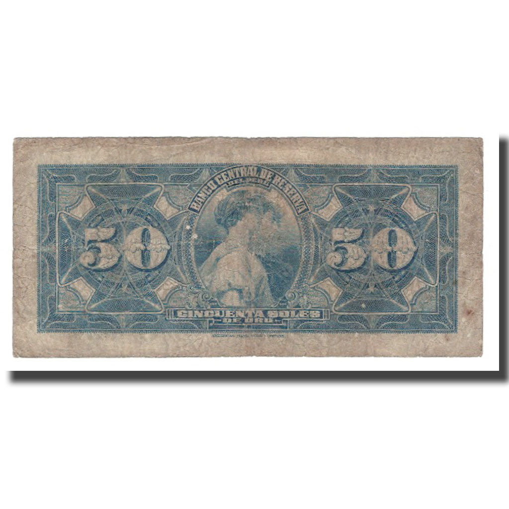 Banconote, Perù, 50 Soles, 1950, 1950-09-28, KM:68Aa, B+