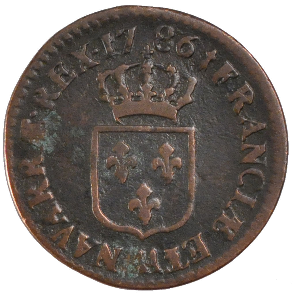 FRANCE, 1/2 Sol ou 1/2 sou, 1/2 Sol, 1786, Metz, KM #586.2, VF(30-35), Copper,..
