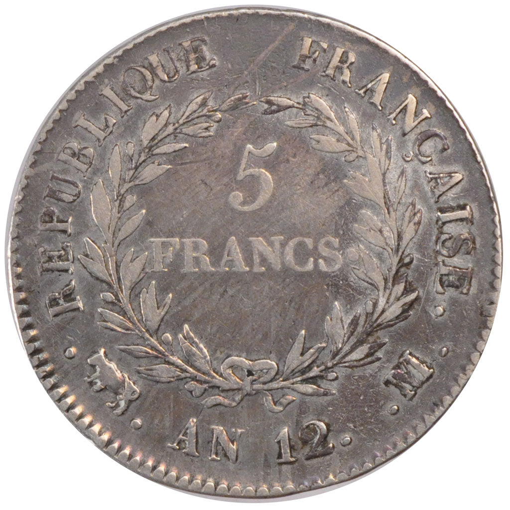 FRANCE, Napoléon I, 5 Francs, 1803, Toulouse, KM #659.10, VF(30-35), Silver, G..
