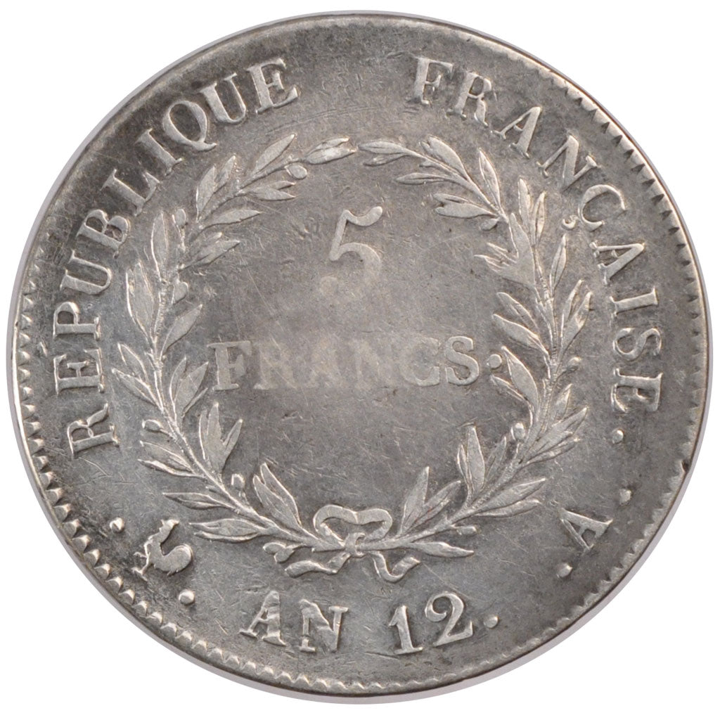 FRANCE, 5 Francs, 1803, Paris, VF(30-35), Silver, Gadoury #577, 25.00