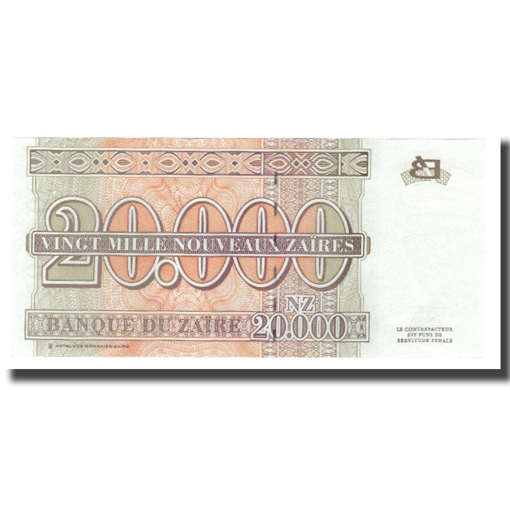 Billete, 20,000 Nouveaux Zaïres, 1996, Zaire, 1996-01-30, KM:72a, UNC