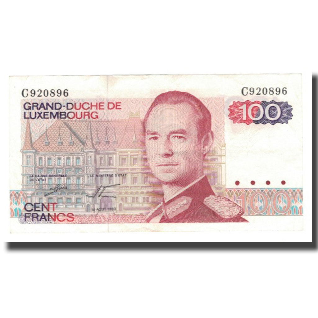 Biljet, Luxemburg, 100 Francs, 1980, 1980-08-14, KM:57a, SUP