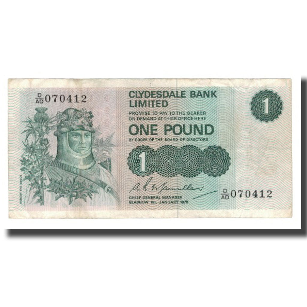 Banconote, Scozia, 1 Pound, 1971-1981, 1975-01-06, KM:204c, MB+