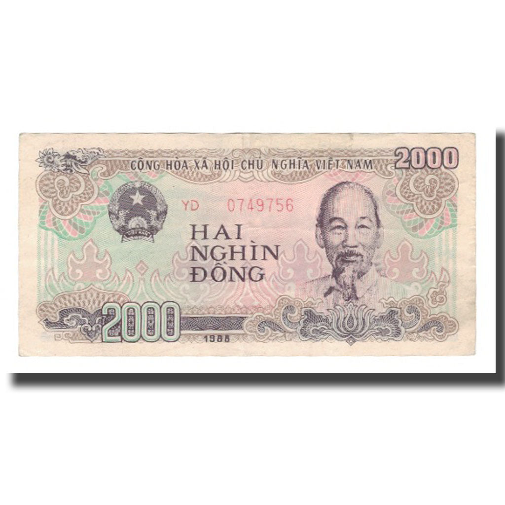 Billet, Viet Nam, 2000 D<ox>ng, 1988 (1989), KM:107a, TTB