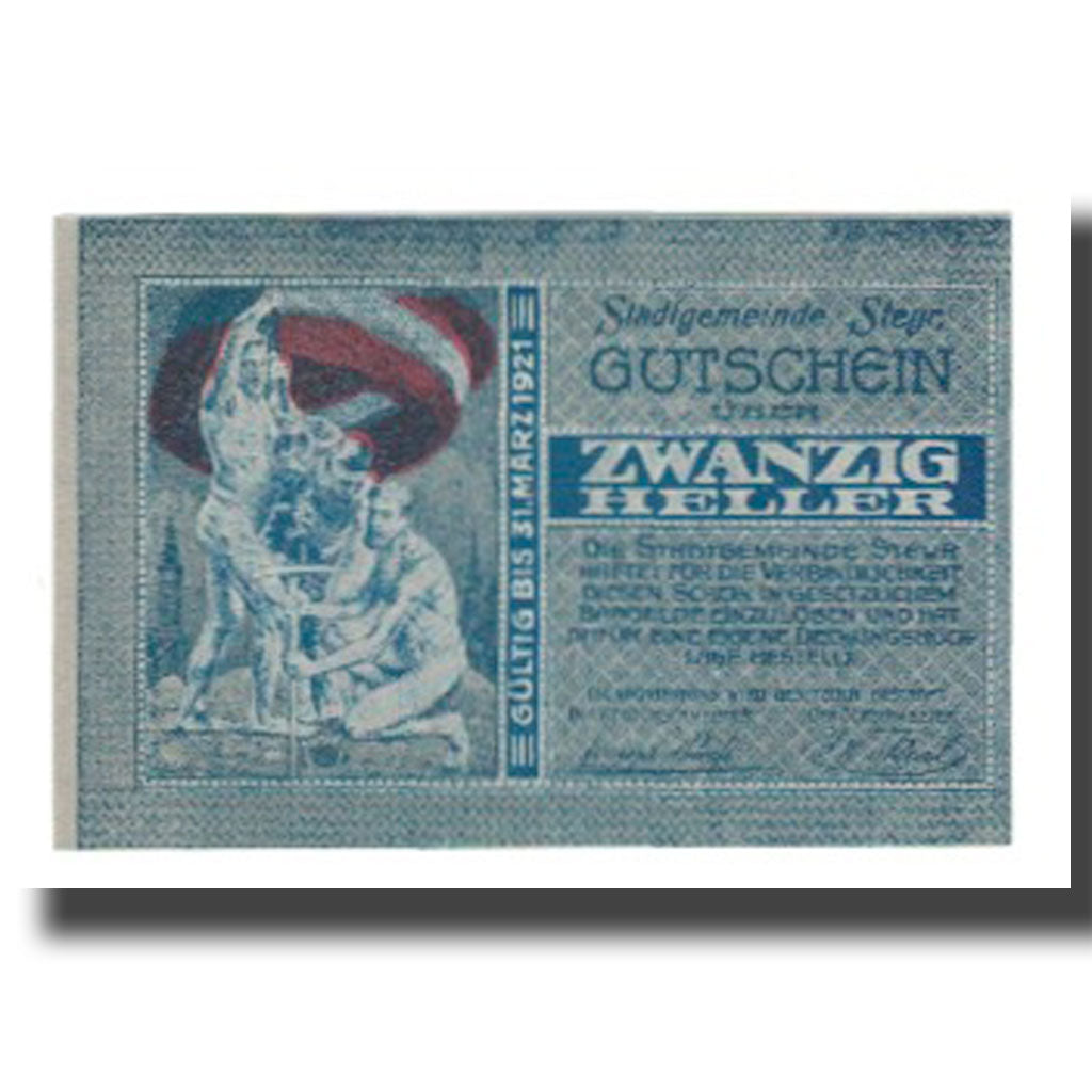 Banconote, Austria, Steyr, 20 Heller, Blason, 1921, 1921-03-31, FDS, Mehl:FS