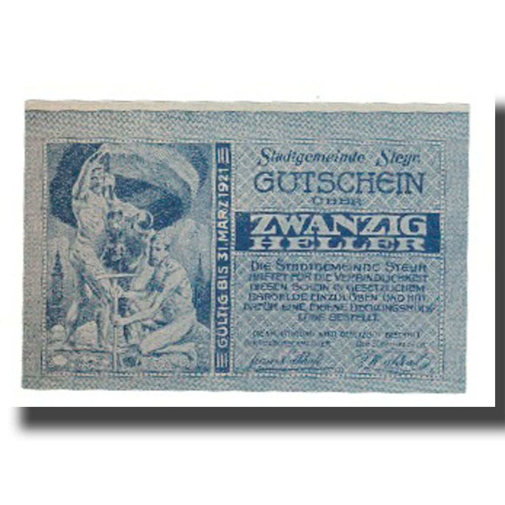 Banknote, Austria, Steyr, 20 Heller, Blason, 1921, 1921-03-31, UNC(65-70)