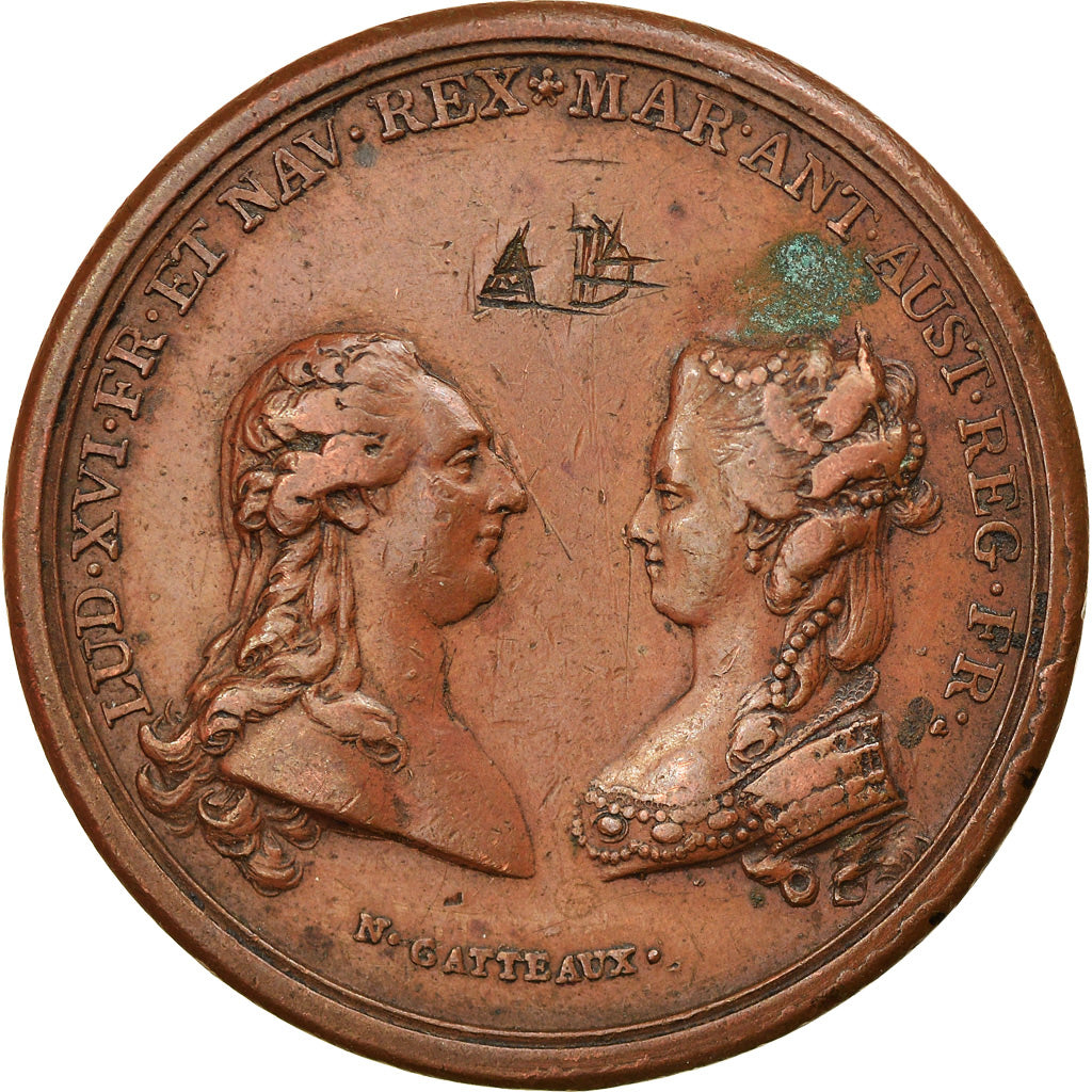 França, Medal, Louis XVI, Naissance du Dauphin, 1781, Gatteaux, AU(50-53)