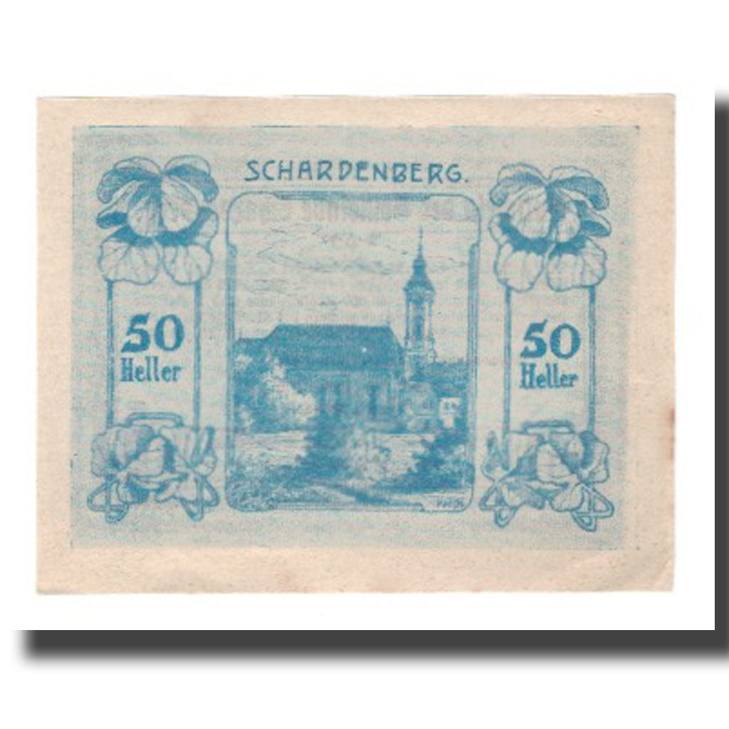 Banconote, Austria, Schardenberg, 50 Heller, Eglise, 1920, 1920-06-09, SPL