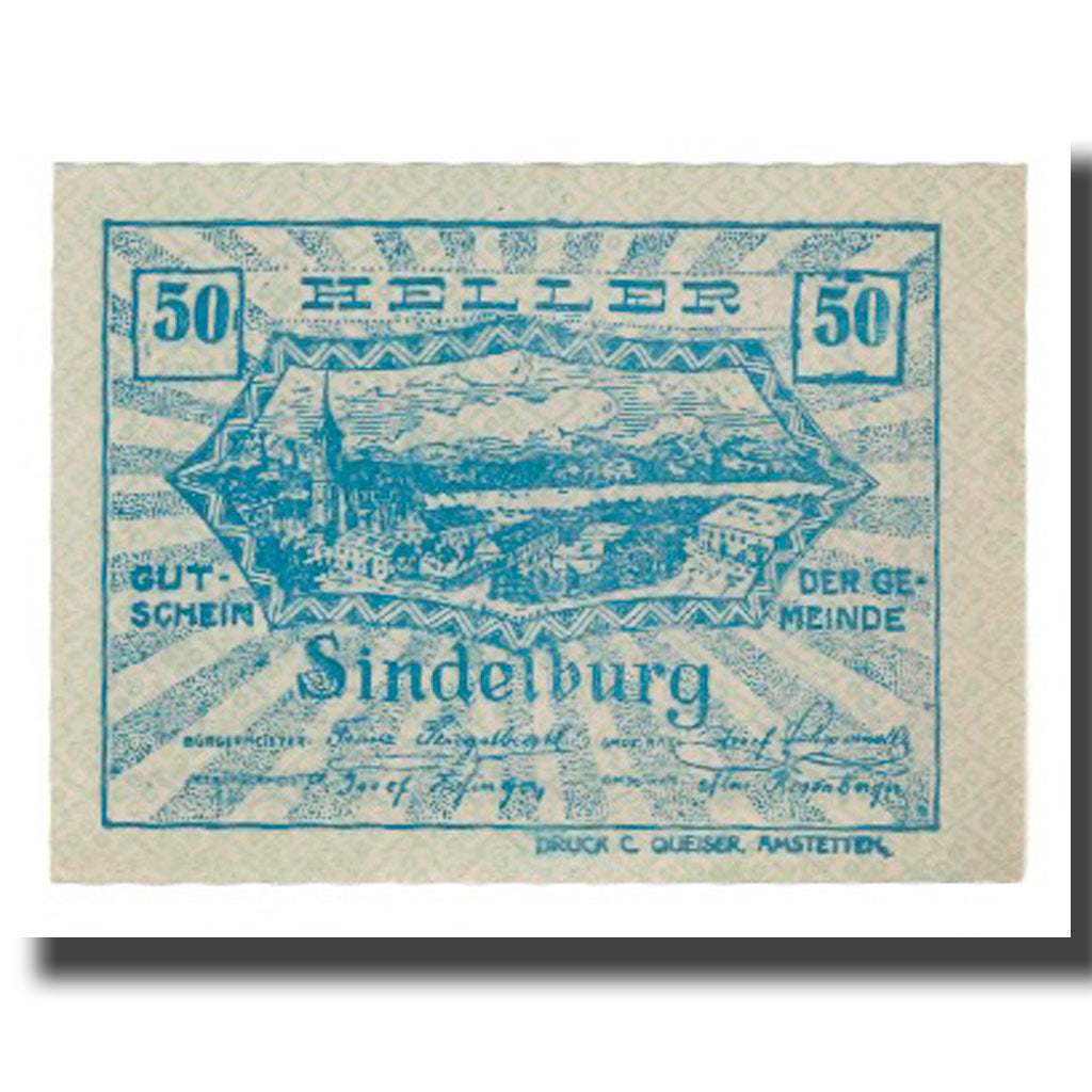Banknote, Austria, Sindelburg, 50 Heller, personnage 2, 1920, 1920-12-31