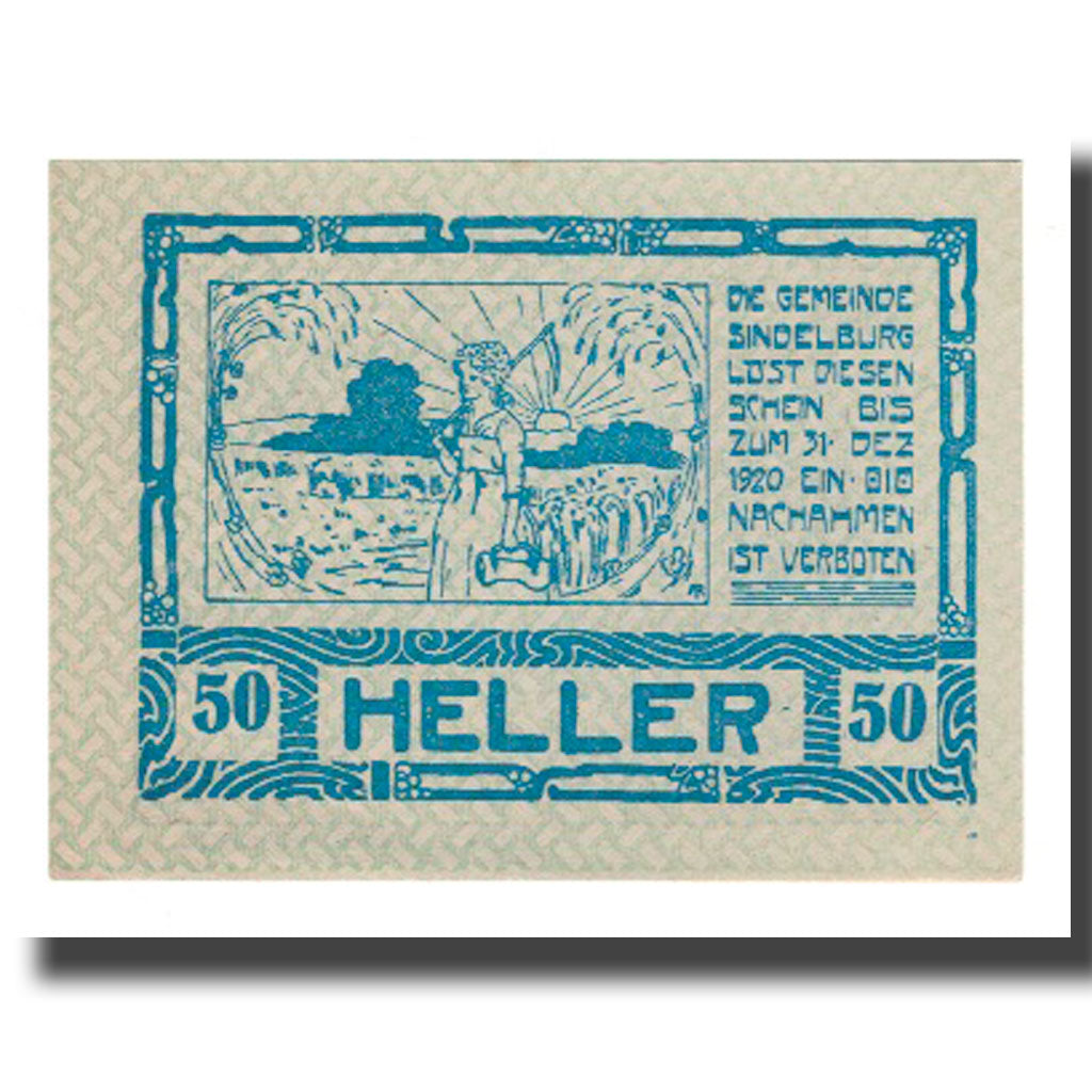 Banknote, Austria, Sindelburg, 50 Heller, personnage 2, 1920, 1920-12-31