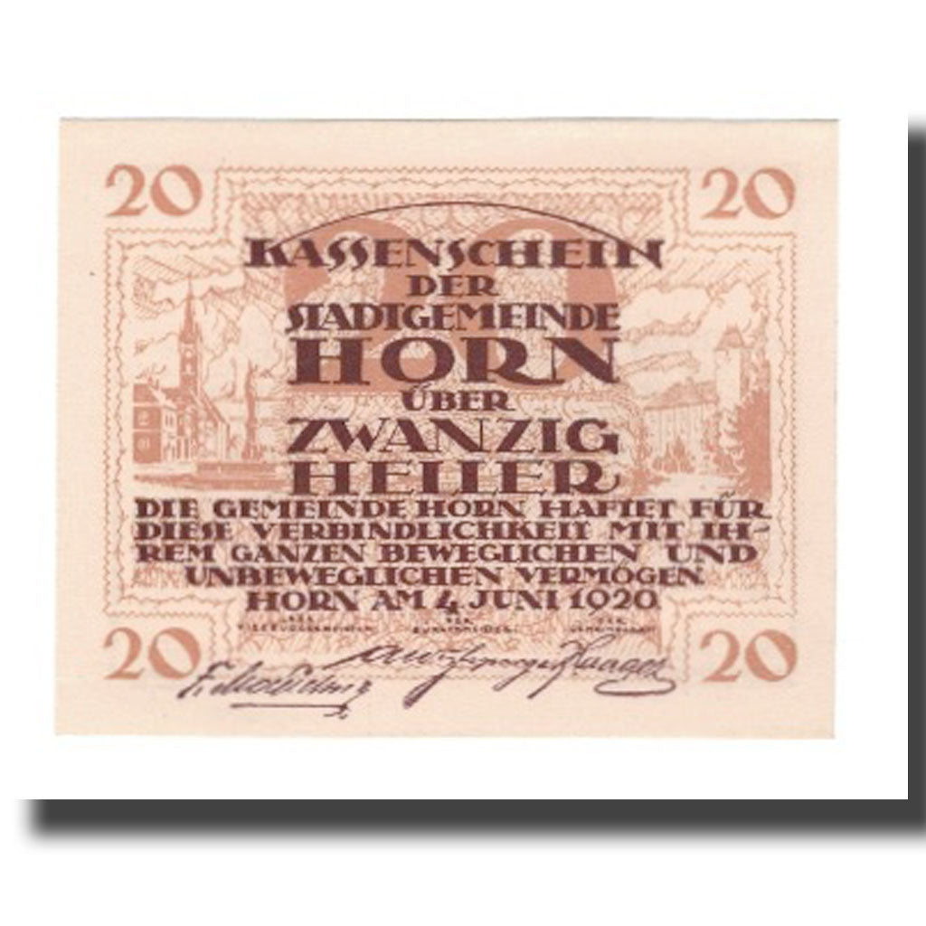 Banknote, Austria, Horn, 20 Heller, valeur faciale 1, 1920, 1920-01-25
