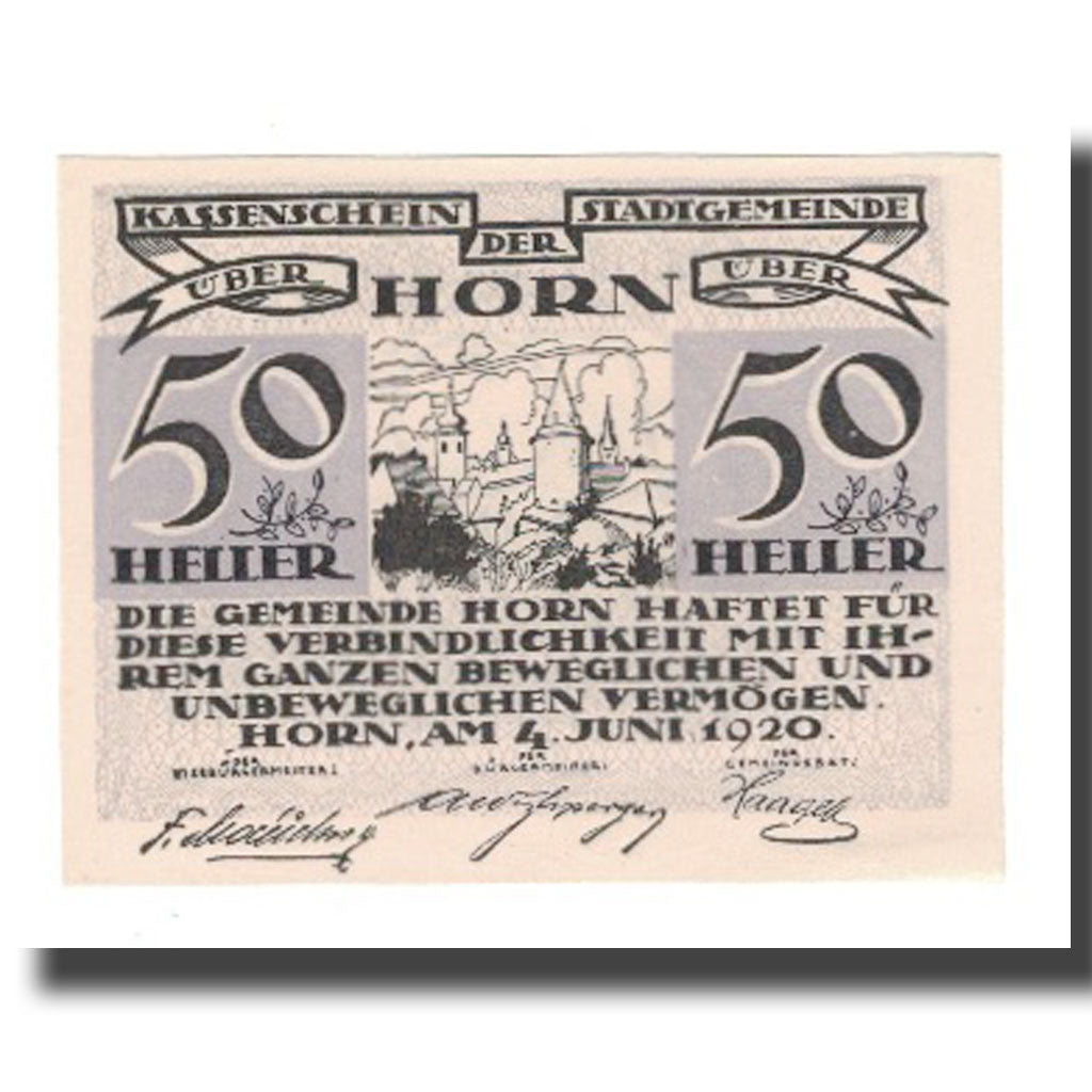 Banknote, Austria, Horn, 50 Heller, valeur faciale 2, 1920, 1920-01-25