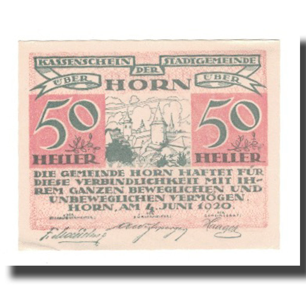 Banknote, Austria, Horn, 50 Heller, valeur faciale 4, 1920, 1920-01-25