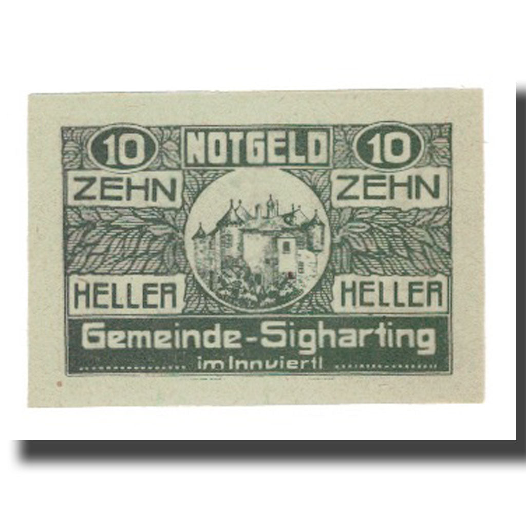 Banknote, Austria, Sigharting, 10 Heller, Armoirie, 1920, 1920-05-13