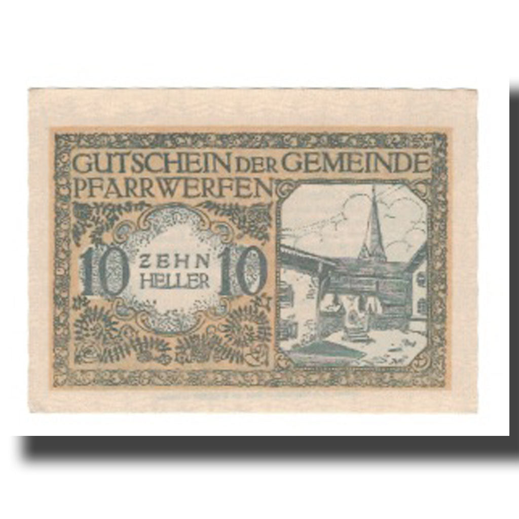 Banknote, Austria, Pfarrwerfen, 10 Heller, Texte, 1920, 1920-06-27, UNC(65-70)