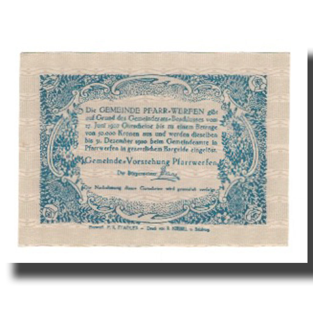 Banknote, Austria, Pfarrwerfen, 20 Heller, texte 1, 1920, 1920-06-27