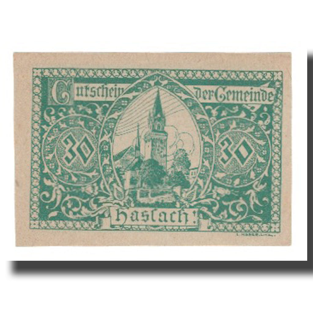 Banknote, Austria, Haslach, 30 Heller, texte 1, 1920, 1920-05-20, UNC(65-70)