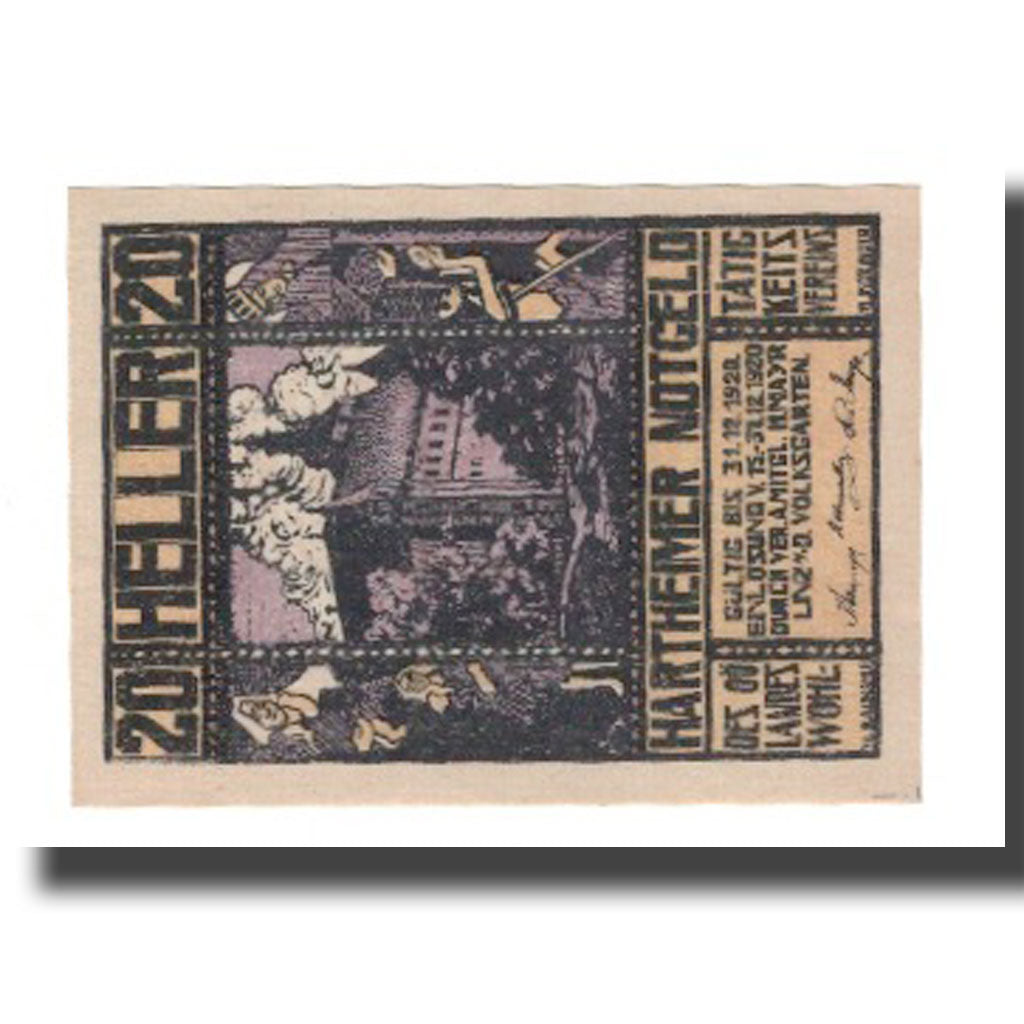 Banknote, Austria, Hartheimer, 20 Heller, valeur faciale, 1920, 1920-12-31