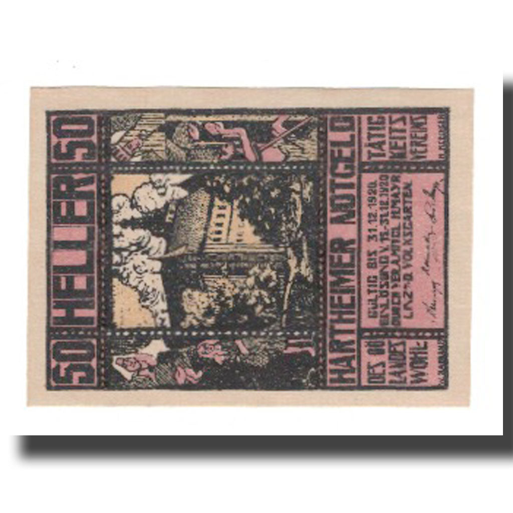 Banknote, Austria, Hartheimer, 50 Heller, valeur faciale 1, 1920, 1920-12-31