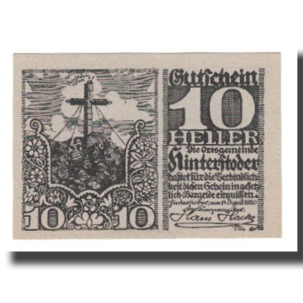 Banknote, Austria, Hinterstoder, 10 Heller, Texte, 1920, 1920-04-14, UNC(65-70)