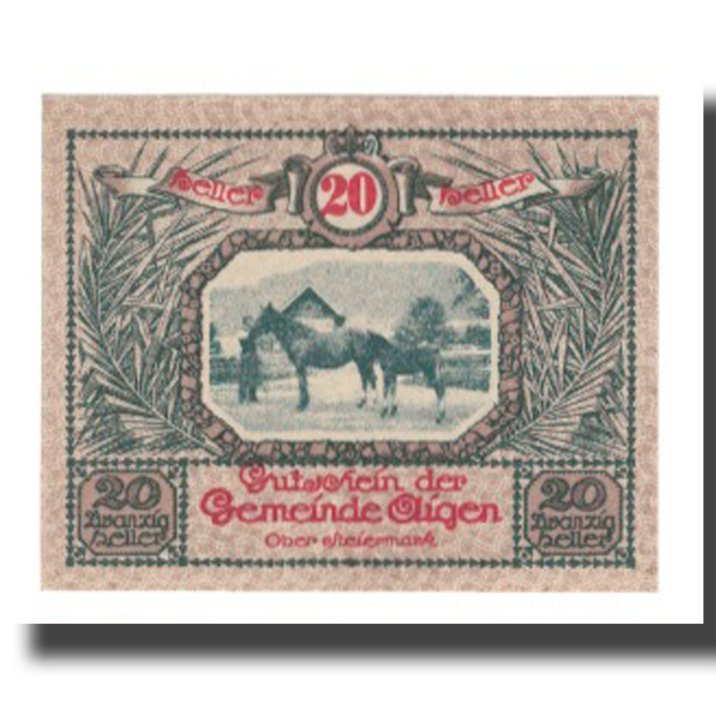 Banknote, Austria, Aigen, 20 Heller, Texte 2, 1920, 1920-07-17, UNC(65-70)