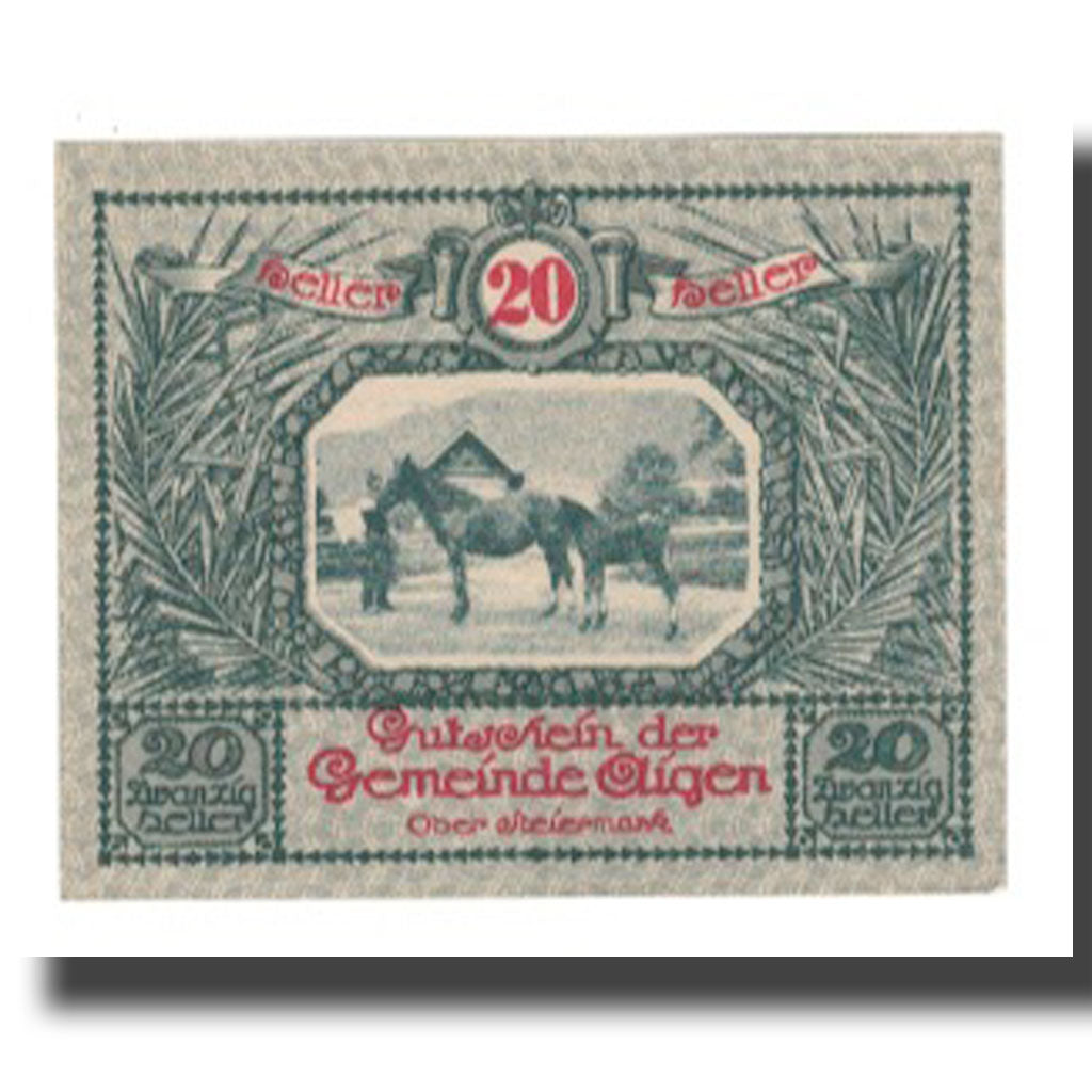 Banknote, Austria, Aigen, 20 Heller, Texte  5, 1920, 1920-07-17, UNC(65-70)